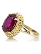 Or jaune 14 carats Rubis Anneau Vintage vrc068y